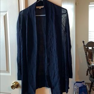LOFT sheer navy cardigan